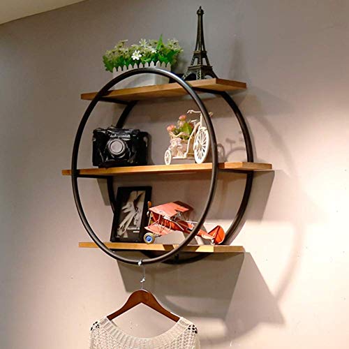 KLHGBH Nordic Einfache Regal Schmiedeeisern Vogelkäfig Blumenständer Wanddekoration Schwimmende Regale, 2 Schicht 20 cm Tief,Schwarz von KLHGBH