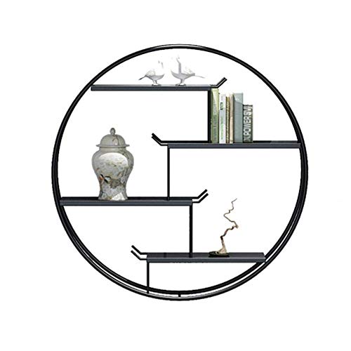 KLHGBH Runde Schwimmende Regale Einfache Kreisförmige Regale, Schwarz Metall Wandmontierter Floating Regal Home Wohnzimmer Dekoration Für Küche,95 cm KLHGBH Runde Schwimmende Regale Einfache Kreisförmige Regale, Schwarz Metall Wandmontierter Floating Regal Home Wohnzimmer Dekoration Für Küche,95 cm von KLHGBH