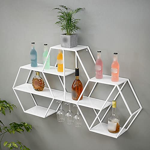 Metallregal, BüCherregal Gestell Wandbehang Weinregal Wand Lagerregal, Wohnzimmer Hintergrund TV Wand Vitrine/Weiß / 123x18x65cm Metallregal, BüCherregal Gestell Wandbehang Weinregal Wand Lagerregal, Wohnzimmer Hintergrund TV Wand Vitrine/Weiß / 123x18x65cm von KLHGBH