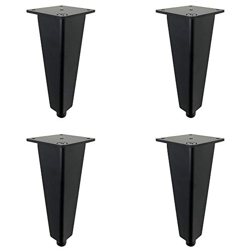 MöBelfüßE,Möbelbeine aus Aluminium,Metall Möbel Fuß Ersatzfuß Konischem StüTzfüßE,Verstellbare Schrankbeine,Couchtisch,Hardware-FüßE FüR FernsehschräNke Tragbar/Schwarz / 15cm von KLHGBH