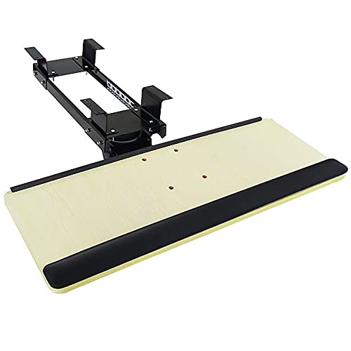 Multifunktionales Tastaturfach,Tastaturschublade unter Dem Schreibtisch,die Sich 360 Grad Drehen LäSst,mit Handgelenk Mauspad FüR Schreibtische mit Balken Unten/B / 65CM von KLHGBH