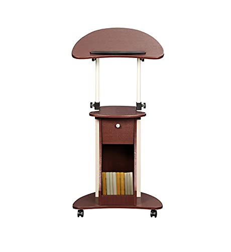 RäDern Rednerpult, Lehrer-Klassenzimmer-Tisch Mobiler Lift-Stehtisch, Bewerben Sie Sich FüR BüRo-Rede-Party-Hochzeits-Hotel-Kirchen-Schule/brown / 55x40cm von KLHGBH