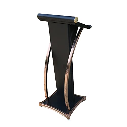 Rednerpult, Bodenstehender Rede-Willkommenstisch aus Metall mit Geneigter Tischplatte, Geeignet FüR Konferenzraum-Restaurant-Hochzeit/Black / 118x47x47.5cm von KLHGBH