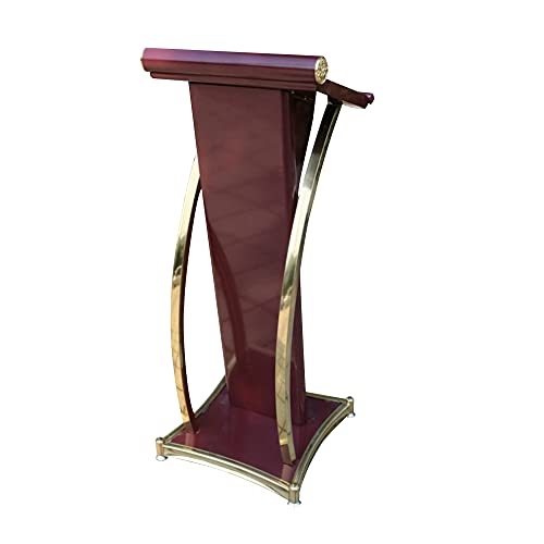 Rednerpult, Bodenstehender Rede-Willkommenstisch aus Metall mit Geneigter Tischplatte, Geeignet FüR Konferenzraum-Restaurant-Hochzeit/red / 118x47x47.5cm von KLHGBH