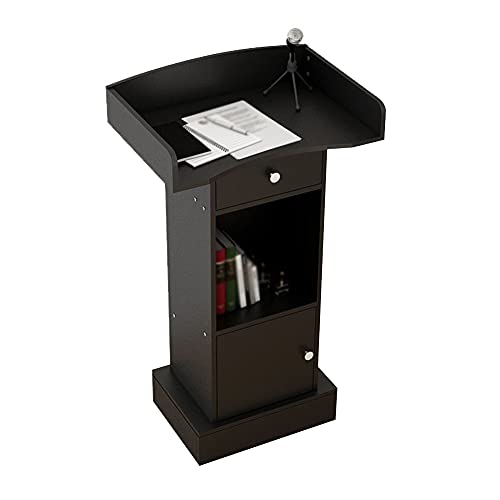 Rednerpult, Lese-Computertisch Mit TüR Und Schublade, Geeignet FüR BüRo-Rede-Party-Hochzeits-Hotel-Kirchen-Schule/Black / 60x41.2x108cm von KLHGBH