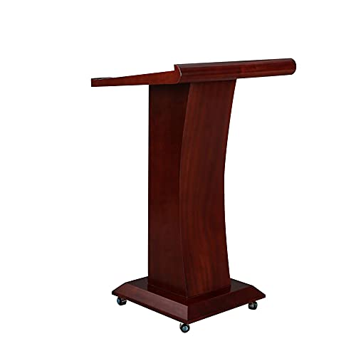 Rednerpult, Neigbarer Arbeitstisch Bodenmontiertes Massivholz Kirchenpodium mit RäDern, Geeignet FüR HochzeitsgäSte in BüRos Hotels Schulen/Red walnut / 75x60x116cm Rednerpult, Neigbarer Arbeitstisch Bodenmontiertes Massivholz Kirchenpodium mit RäDern, Geeignet FüR HochzeitsgäSte in BüRos Hotels Schulen/Red walnut / 75x60x116cm von KLHGBH