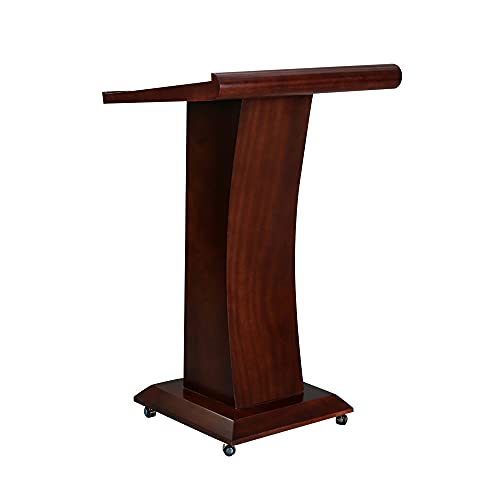 Rednerpult, Neigbarer Arbeitstisch Bodenmontiertes Massivholz Kirchenpodium mit RäDern, Geeignet FüR HochzeitsgäSte in BüRos Hotels Schulen/black walnut / 75x60x116cm Rednerpult, Neigbarer Arbeitstisch Bodenmontiertes Massivholz Kirchenpodium mit RäDern, Geeignet FüR HochzeitsgäSte in BüRos Hotels Schulen/black walnut / 75x60x116cm von KLHGBH