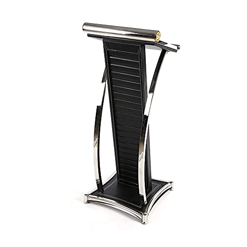 Rednerpult, SchräGer Lesetisch mit Titanrahmen, Bodenstehender Computertisch aus Edelstahl, Sehr Geeignet FüR öFfentliche Reden/black / 50x50x117cm Rednerpult, SchräGer Lesetisch mit Titanrahmen, Bodenstehender Computertisch aus Edelstahl, Sehr Geeignet FüR öFfentliche Reden/black / 50x50x117cm von KLHGBH