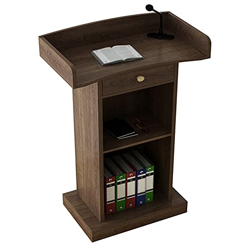 Rednerpult, Schutzzaun Design, Bodenstehendes Podium mit Schubladen, Geeignet FüR BüRos, VorträGe, Partys, Hochzeiten, Hotels/walnut / 60x42x120cm von KLHGBH
