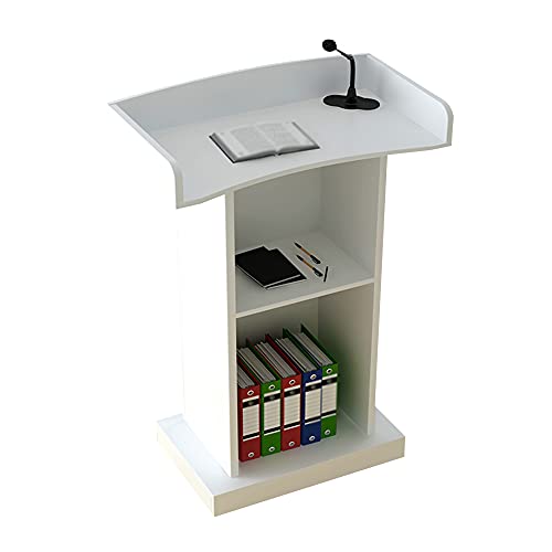 Rednerpult, Schutzzaun-Design, ZweistöCkiger Bodenstehender Rezeptionstresen, GroßEr Sockel, Geeignet FüR Restaurant-Hochzeitsvorlesungskirche/white / 60x42x120cm von KLHGBH