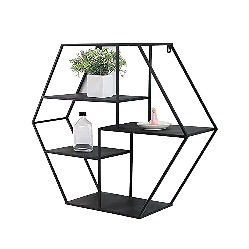 Rhombus Wandhalterung Regal,Schwarz/Gold Optionales 6-Seitiges Multifunktions-Display-Rack,Handgefertigt,Kann Dekoriert Aufbewahrt Werden/Schwarz/S Rhombus Wandhalterung Regal,Schwarz/Gold Optionales 6-Seitiges Multifunktions-Display-Rack,Handgefertigt,Kann Dekoriert Aufbewahrt Werden/Schwarz/S von KLHGBH