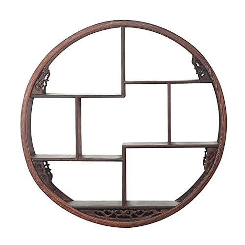 Rundes Verkaufsregal,an Der Wand Montiertes Lagerregal mit Zapfen- und Zapfenstruktur,Geschnitzte Handwerkskunst aus Massivem Holz/Als zeigen / 80cm Rundes Verkaufsregal,an Der Wand Montiertes Lagerregal mit Zapfen- und Zapfenstruktur,Geschnitzte Handwerkskunst aus Massivem Holz/Als zeigen / 80cm von KLHGBH