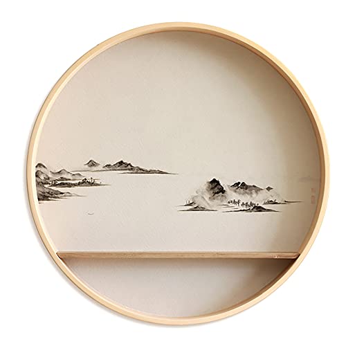 Rundes Wanddekoration Regal,Veranda-Wandregale im Chinesischen Stil,9 Cm Tiefes Abnehmbares Mittleres Gestell/B / 50cm Rundes Wanddekoration Regal,Veranda-Wandregale im Chinesischen Stil,9 Cm Tiefes Abnehmbares Mittleres Gestell/B / 50cm von KLHGBH