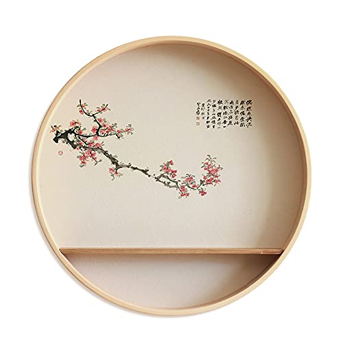 Rundes Wanddekoration Regal,Veranda-Wandregale im Chinesischen Stil,9 Cm Tiefes Abnehmbares Mittleres Gestell/C / 60cm von KLHGBH