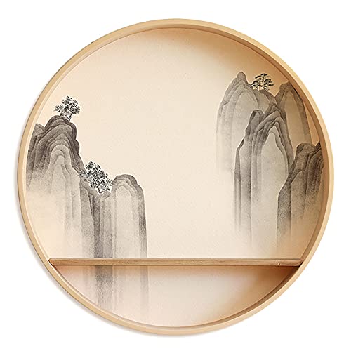 Rundes Wanddekoration Regal,Veranda-Wandregale im Chinesischen Stil,9 Cm Tiefes Abnehmbares Mittleres Gestell/D / 60cm von KLHGBH