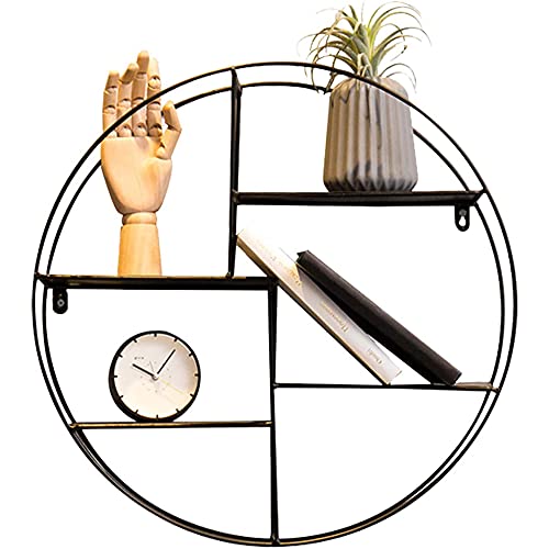 Rundes Wandregal mit 4 Schichten Metall-Mehrfachregal FüR die BüRo-Lounge-Bar im Wohnzimmer/Schwarz/S Rundes Wandregal mit 4 Schichten Metall-Mehrfachregal FüR die BüRo-Lounge-Bar im Wohnzimmer/Schwarz/S von KLHGBH