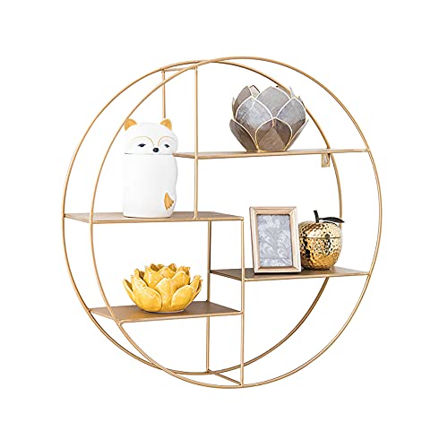Rundes Wandregal mit 4 Schichten Metall-Mehrfachregal FüR die BüRo-Lounge-Bar im Wohnzimmer/golden/L Rundes Wandregal mit 4 Schichten Metall-Mehrfachregal FüR die BüRo-Lounge-Bar im Wohnzimmer/golden/L von KLHGBH