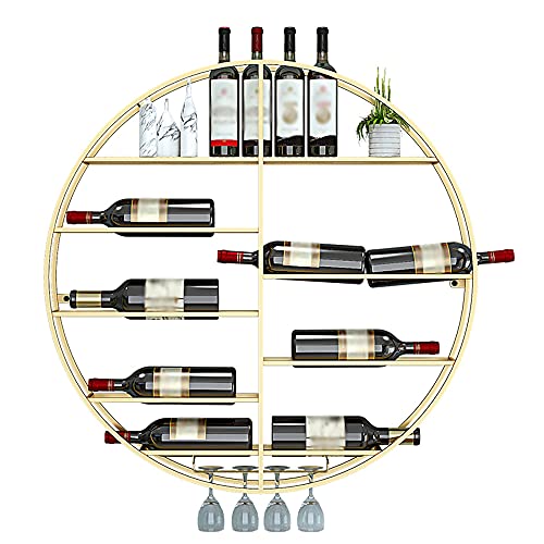 Rundes an Der Wand Montiertes Weinregal,HandgeschweißTes Multifunktionales Wandregal,11Cm Tief,FüR Das Wohnzimmer im Esszimmer/golden / 80x11cm Rundes an Der Wand Montiertes Weinregal,HandgeschweißTes Multifunktionales Wandregal,11Cm Tief,FüR Das Wohnzimmer im Esszimmer/golden / 80x11cm von KLHGBH