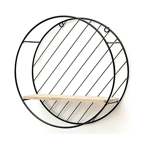 Schmiedeeisen Wanddekoration Regale,Runde Wandregale mit Twill Metallplatte,Geeignet FüR Wohnzimmer und Schlafzimmer Shop/Schwarz / 30x11cm Schmiedeeisen Wanddekoration Regale,Runde Wandregale mit Twill Metallplatte,Geeignet FüR Wohnzimmer und Schlafzimmer Shop/Schwarz / 30x11cm von KLHGBH