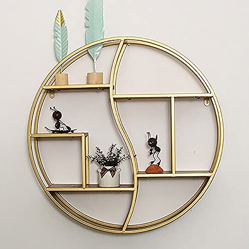 Schmiedeeisen-Wandregale,Dekoratives,Rundes,an Der Wand Montiertes Display-Regal,12Cm Tief,Starke Tragfähigkeit/golden / 60x12cm Schmiedeeisen-Wandregale,Dekoratives,Rundes,an Der Wand Montiertes Display-Regal,12Cm Tief,Starke Tragfähigkeit/golden / 60x12cm von KLHGBH