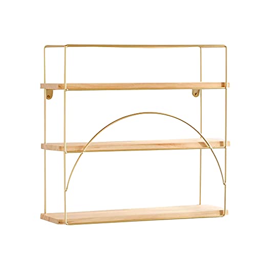 Schwebendes Gestell, 3-Lagiges Multifunktionales Wandregal FüR Kleine Objekte, Platzsparendes Display-Gestell FüR Schlafzimmer und Wohnzimmer/golden/S Schwebendes Gestell, 3-Lagiges Multifunktionales Wandregal FüR Kleine Objekte, Platzsparendes Display-Gestell FüR Schlafzimmer und Wohnzimmer/golden/S von KLHGBH