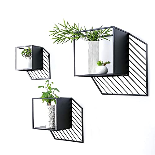 Schwebendes Gestell, 3-Teiliger Geometrischer ArbeitsstäNder Aus Schmiedeeisen, Geeignet FüR Wohnzimmer-Schlafzimmer/Schwarz/A Schwebendes Gestell, 3-Teiliger Geometrischer ArbeitsstäNder Aus Schmiedeeisen, Geeignet FüR Wohnzimmer-Schlafzimmer/Schwarz/A von KLHGBH