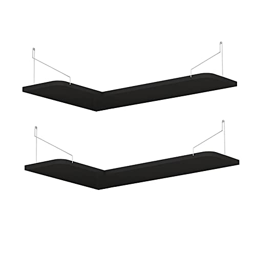 Schwebendes Gestell, Eckregal-Lagerregal, Eckregal aus Massivholz FüR Wohnzimmer und Schlafzimmer/Schwarz / 55x35x15cm von KLHGBH