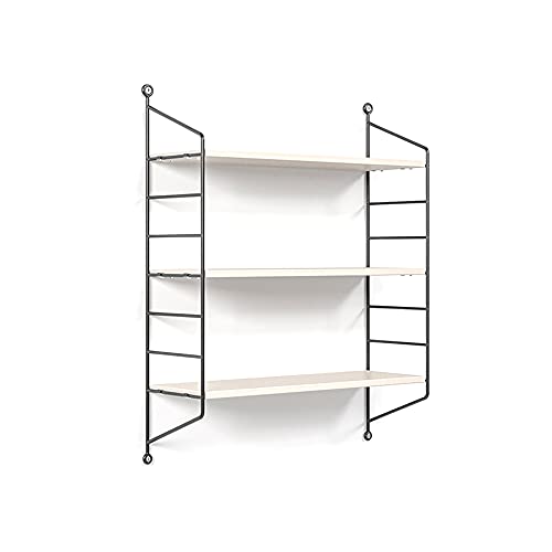 Schwebendes Wandregal, 3-Lagige Verstellbare GroßRaum-Wandhalterung, Schmiedeeisen-Wandschrank Display-Rack-Aufbewahrungsschrank/D / 60x75x20cm von KLHGBH