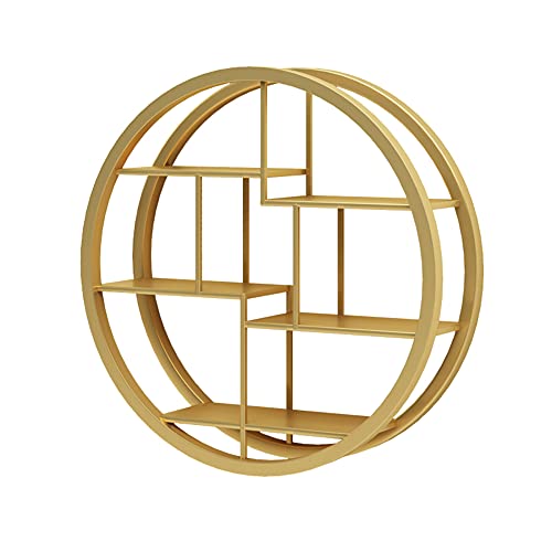 Schwimmende Gestell, 5-Lagiges Design Wandregal aus Schmiedeeisen, Tiefe 18cm, Geeignet FüR KüChe und Wohnzimmer, Belastbar bis 30kg / golden / 80cm Schwimmende Gestell, 5-Lagiges Design Wandregal aus Schmiedeeisen, Tiefe 18cm, Geeignet FüR KüChe und Wohnzimmer, Belastbar bis 30kg / golden / 80cm von KLHGBH