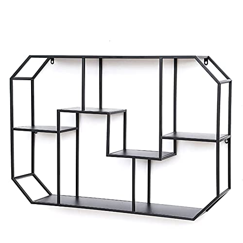 Schwimmende Gestell, Geometrische Form Multifunktionaler Wandschrank, Geeignet FüR Schlafzimmer Und Wohnzimmer, Belastbar 30kg / Schwarz / 95x18x65cm Schwimmende Gestell, Geometrische Form Multifunktionaler Wandschrank, Geeignet FüR Schlafzimmer Und Wohnzimmer, Belastbar 30kg / Schwarz / 95x18x65cm von KLHGBH