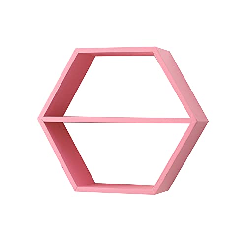 Schwimmende Gestell, Sechseckiges Multifunktionales Holz-Display-Wandregal, Geeignet FüR KindergäRten und Flure, TragfäHigkeit 10 Kg/Rosa/B Schwimmende Gestell, Sechseckiges Multifunktionales Holz-Display-Wandregal, Geeignet FüR KindergäRten und Flure, TragfäHigkeit 10 Kg/Rosa/B von KLHGBH