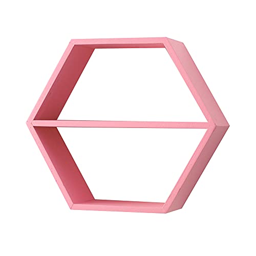 Schwimmende Gestell, Sechseckiges Multifunktionales Holz-Display-Wandregal, Geeignet FüR KindergäRten und Flure, TragfäHigkeit 10 Kg/Rosa/C Schwimmende Gestell, Sechseckiges Multifunktionales Holz-Display-Wandregal, Geeignet FüR KindergäRten und Flure, TragfäHigkeit 10 Kg/Rosa/C von KLHGBH