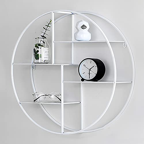 Schwimmende Regale,Geschweißter Schmiedeeiserner Wandständer,4 Schichten 14Cm Tief,die Dekoration und PraktikabilitäT Integrieren/Weiß / 50cm von KLHGBH