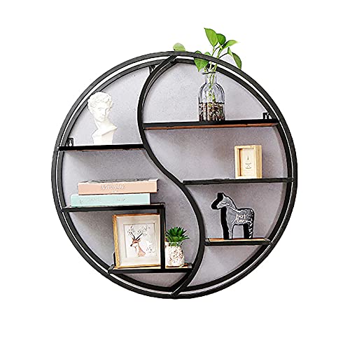 Schwimmende Schlafzimmerregale,Schmiedeeisernes BüCherregal aus Massivem Holz an Der Wand,Runde Gestelle,die zur Dekoration Der Sofawand Verwendet Wurden/Schwarz / 68x18cm Schwimmende Schlafzimmerregale,Schmiedeeisernes BüCherregal aus Massivem Holz an Der Wand,Runde Gestelle,die zur Dekoration Der Sofawand Verwendet Wurden/Schwarz / 68x18cm von KLHGBH