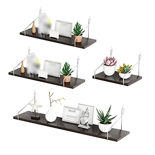 Schwimmende Wandregale, Set von 4 Wandregalen Schwimmendes Regal, FüR Wohnzimmer Badezimmer KüChe Flur BüRo/Walnuss Farbe/A Schwimmende Wandregale, Set von 4 Wandregalen Schwimmendes Regal, FüR Wohnzimmer Badezimmer KüChe Flur BüRo/Walnuss Farbe/A von KLHGBH
