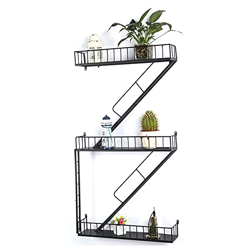 Schwimmendes Wandregal, Country Iron Art Wohnzimmer Retro Multi-Layer Display Aufbewahrungsregal, Geeignet FüR Wohnzimmer Cafe/Schwarz / 53x12x100cm Schwimmendes Wandregal, Country Iron Art Wohnzimmer Retro Multi-Layer Display Aufbewahrungsregal, Geeignet FüR Wohnzimmer Cafe/Schwarz / 53x12x100cm von KLHGBH