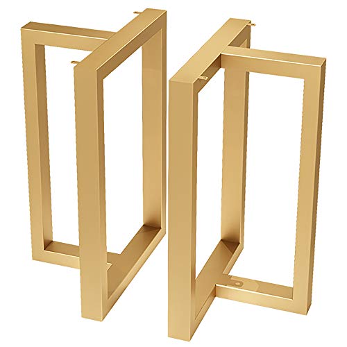 Stahl Möbelfüße,T-FöRmige Tischbeine,Gold 2-Teiliges Set FüR Konsolentisch Couchtisch Konferenztisch Esstisch HöHe 68cm / golden / 50x68cm von KLHGBH