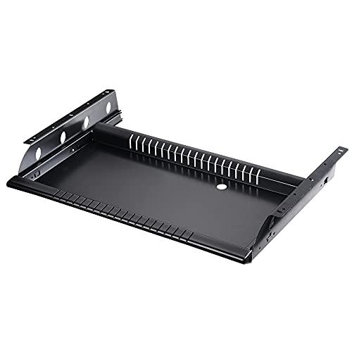 Tastaturablage aus Stahl,Tastaturschublade unter Dem Schreibtisch mit Zweiteiligem Schieber,Tastaturhalterung FüR Schnelle Installation mit Schraubendreher/Schwarz / 565mm Tastaturablage aus Stahl,Tastaturschublade unter Dem Schreibtisch mit Zweiteiligem Schieber,Tastaturhalterung FüR Schnelle Installation mit Schraubendreher/Schwarz / 565mm von KLHGBH