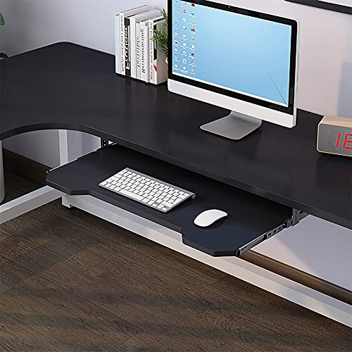 Tastaturschublade aus Holz,Ergonomisch Gestaltete VerläNgerungsschlauch unter Dem Schreibtisch,Umweltfreundliches Material,Kratzfest und VerschleißFest/Schwarz / 55CM Tastaturschublade aus Holz,Ergonomisch Gestaltete VerläNgerungsschlauch unter Dem Schreibtisch,Umweltfreundliches Material,Kratzfest und VerschleißFest/Schwarz / 55CM von KLHGBH