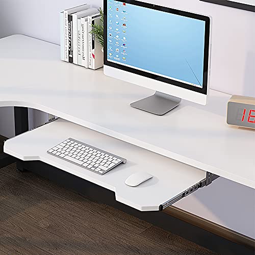 Tastaturschublade aus Holz,Ergonomisch Gestaltete VerläNgerungsschlauch unter Dem Schreibtisch,Umweltfreundliches Material,Kratzfest und VerschleißFest/Weiß / 61cm Tastaturschublade aus Holz,Ergonomisch Gestaltete VerläNgerungsschlauch unter Dem Schreibtisch,Umweltfreundliches Material,Kratzfest und VerschleißFest/Weiß / 61cm von KLHGBH