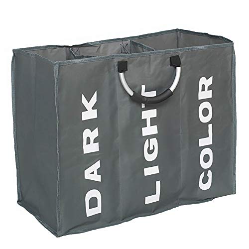 Wäschekörbe,3-Teiliger Faltbarer WäSchekorb,Tragbarer Multifunktions-WäSchesortierer aus StrapazierfäHigem Oxford-Stoff mit Aluminiumgriff/grau / 2 Stück Wäschekörbe,3-Teiliger Faltbarer WäSchekorb,Tragbarer Multifunktions-WäSchesortierer aus StrapazierfäHigem Oxford-Stoff mit Aluminiumgriff/grau / 2 Stück von KLHGBH