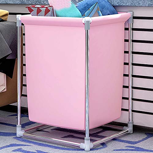 Wäschekörbe,Abnehmbarer WäSchekorb mit GroßEr KapazitäT,Tragbarer Waschbarer Aufbewahrungskorb/Rosa / 54x33cm von KLHGBH