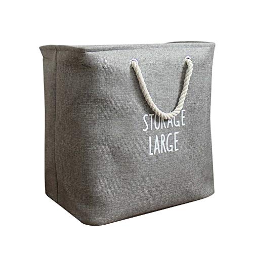 Wäschekörbe,BaumwollwäSche und EVA Double Layers Wasserdichter WäSchekorb,Waschbare Kleinigkeiten Schmutzige Kleidung Spielzeug Snacks Aufbewahrungsorganisator Mit/grau / 42x43x32cm von KLHGBH