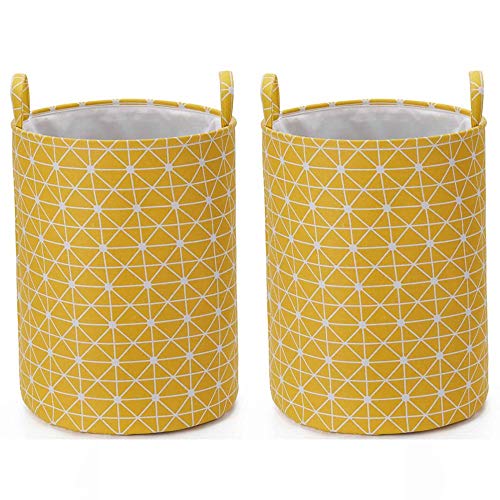 Wäschekörbe,Eimer Zylindrischer Zusammenklappbarer WäSchesack,FüR Quilt Kissen BettwäSche Decke und Kleidung Aufbewahrungskorb/Gelb / 40x50CM von KLHGBH