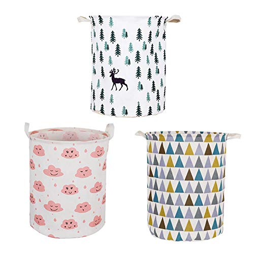 Wäschekörbe,Wasserdichte Runde Baumwolle Leinen WäSchekorb Aufbewahrungssortierer,Zusammenklappbare Pop-Up WäScheköRbe,FüR Schlafzimmer WaschküChe,Badezimmer/A / 33x42cm Wäschekörbe,Wasserdichte Runde Baumwolle Leinen WäSchekorb Aufbewahrungssortierer,Zusammenklappbare Pop-Up WäScheköRbe,FüR Schlafzimmer WaschküChe,Badezimmer/A / 33x42cm von KLHGBH