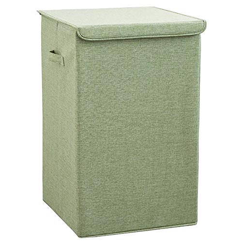 Wäschekörbe,Wasserdichter Zusammenklappbarer WäSchekorb,mit Deckel und Griffen,Geeignet FüR Schlafzimmer WaschküChe Badezimmer/Grün / 34x34x56cm von KLHGBH