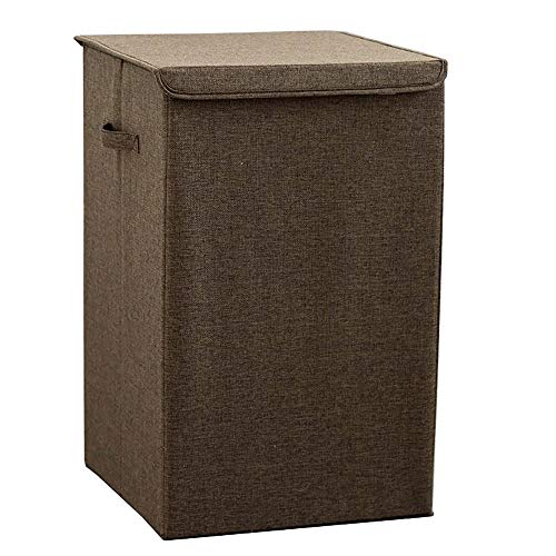 Wäschekörbe,Wasserdichter Zusammenklappbarer WäSchekorb,mit Deckel und Griffen,Geeignet FüR Schlafzimmer WaschküChe Badezimmer/Kaffee / 34x34x56cm von KLHGBH