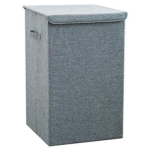 Wäschekörbe,Wasserdichter Zusammenklappbarer WäSchekorb,mit Deckel und Griffen,Geeignet FüR Schlafzimmer WaschküChe Badezimmer/grau / 34x34x56cm von KLHGBH