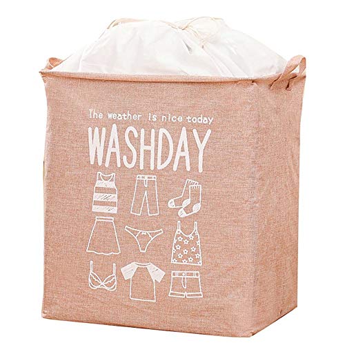 Wäschekörbe,Zusammenklappbare Wasserdichte HaushaltswäScheköRbe aus Baumwollleinen,Tragbarer WäSchekorb mit Kordelzug und Griffen/Rosa / 3pcs Wäschekörbe,Zusammenklappbare Wasserdichte HaushaltswäScheköRbe aus Baumwollleinen,Tragbarer WäSchekorb mit Kordelzug und Griffen/Rosa / 3pcs von KLHGBH