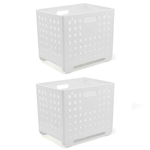 Wäschekörbe,an Der Wand Montierter Zusammenklappbarer WäSchekorb,PP-Haushaltssnacks Kleidung Spielzeugkorb/Weiß / 40x30x35cm von KLHGBH